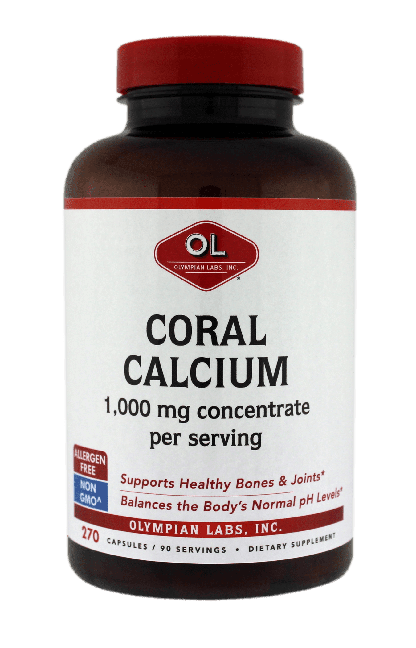 Olympian Labs Coral Calcium Dietary Supplement, 1,000mg, 270 count