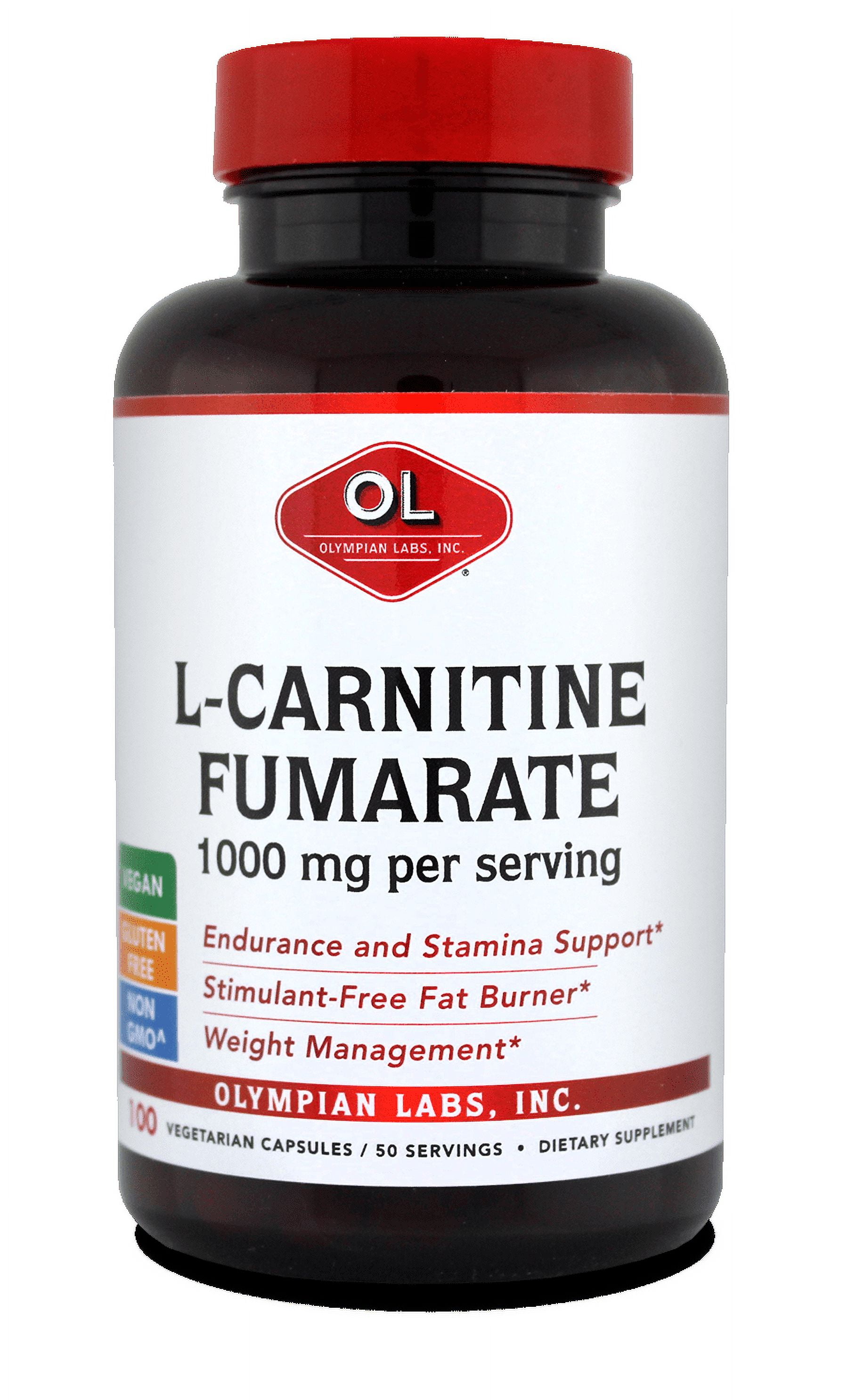 Olympian Labs L-Carnitine Fumarate 500 MG Capsules, 100 Ct