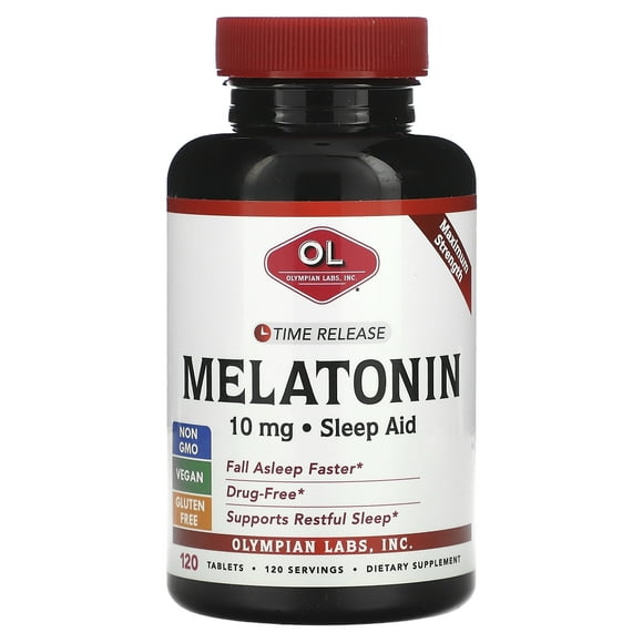 Olympian Labs Melatonin, Time Release, 10 mg, 120 Tablets