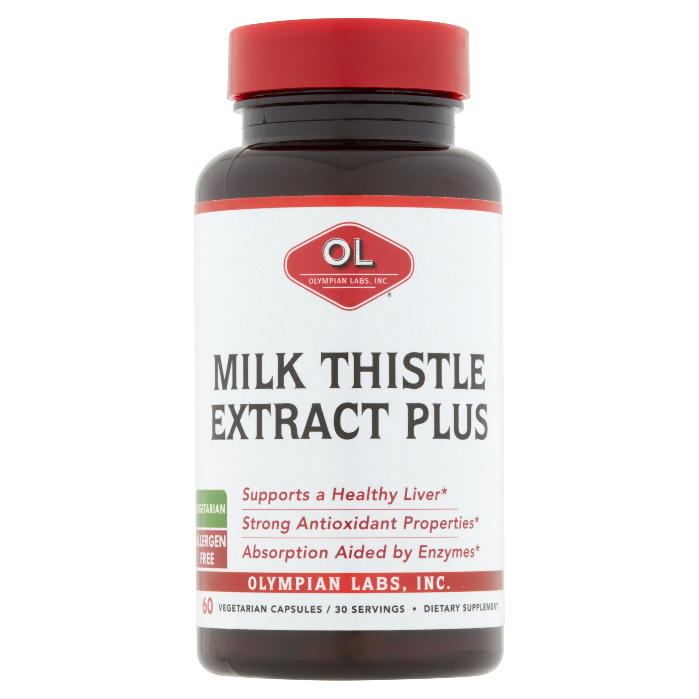 Olympian Labs Milk Thistle Extract Plus Vegetarian Capsules, 60 count
