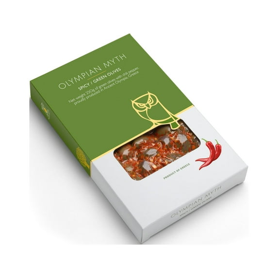 Olympian Myth Green Spicy Olives 8.8 oz
