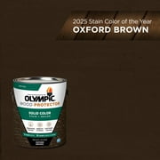 Olympic 1 Gallon Oxford Brown Solid Color Exterior Wood Stain Plus Sealer in One