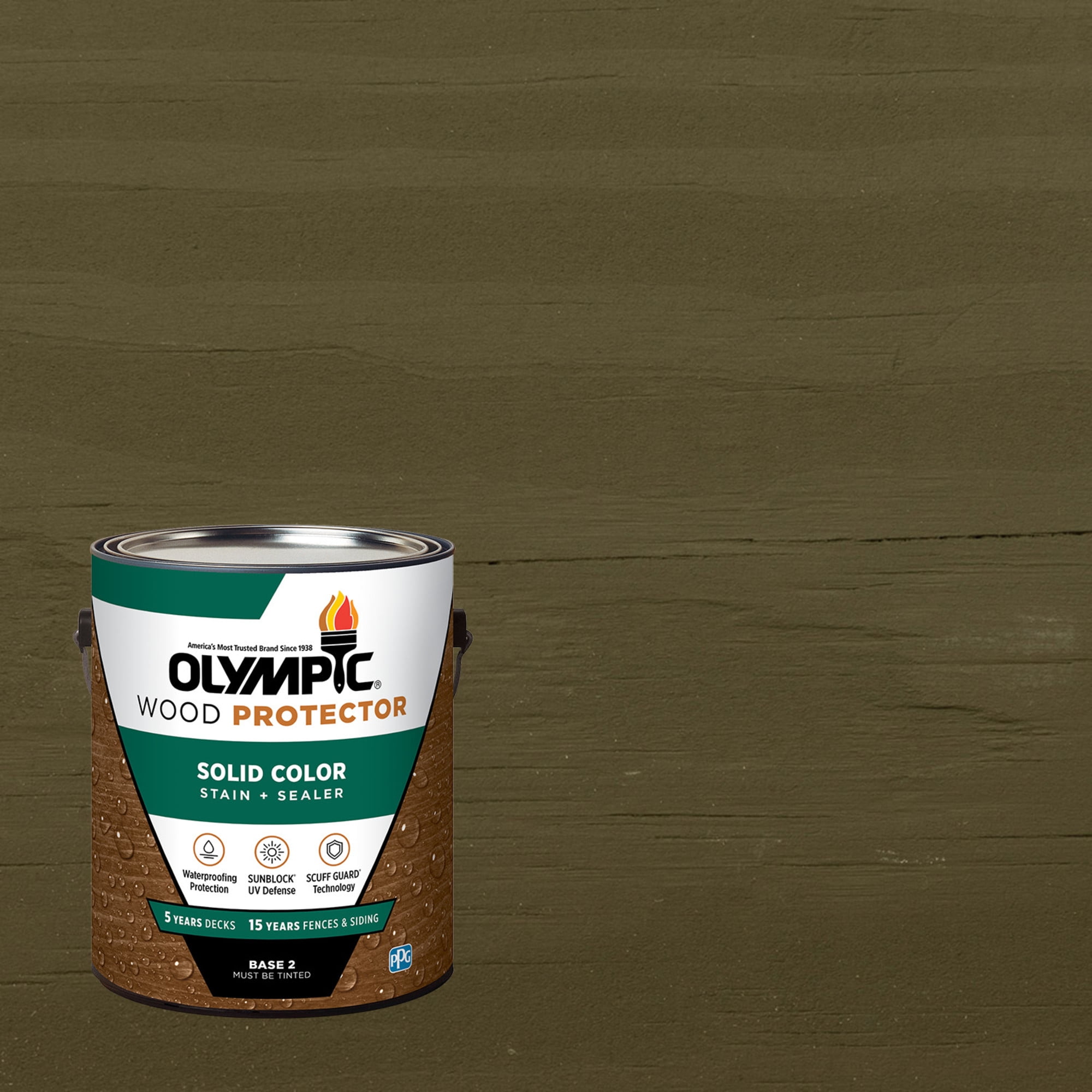 Olympic 1 Gallon SC-1008 Bayberry Exterior Solid Wood Protector Stain Plus Sealer in One