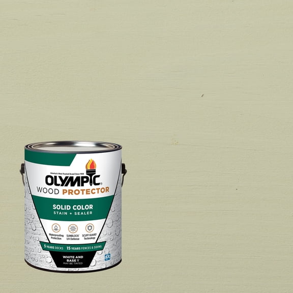 Olympic 1 Gallon SC-1023 Cumulus Exterior Solid Wood Protector Stain Plus Sealer in One