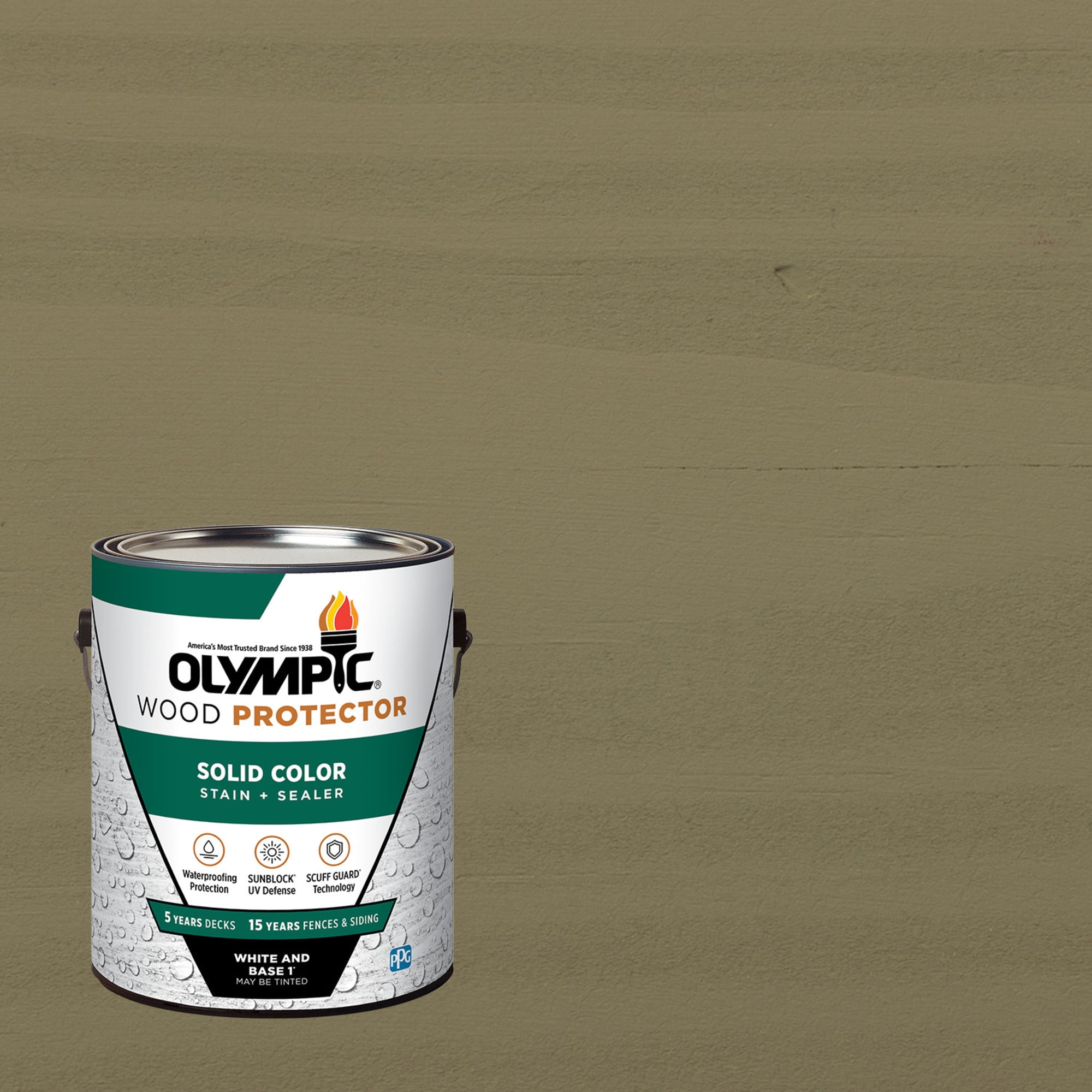 Olympic 1 Gallon SC-1027 Drift Exterior Solid Wood Protector Stain Plus Sealer in One