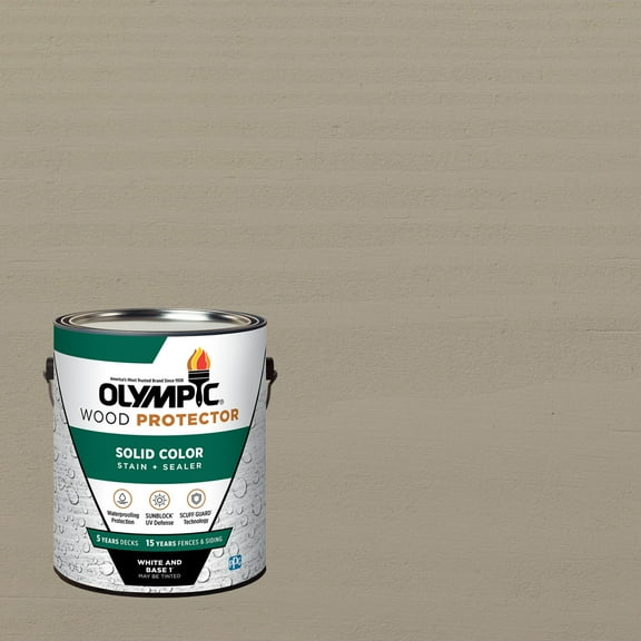 Olympic 1 Gallon SC-1037 Gray Marble Exterior Solid Wood Protector Stain Plus Sealer in One
