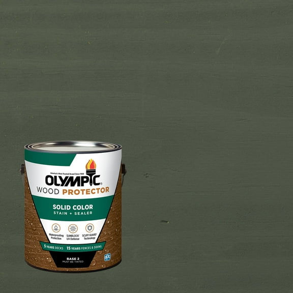 Olympic 1 Gallon SC-1039 Heritage Blue Exterior Solid Wood Protector Stain Plus Sealer in One