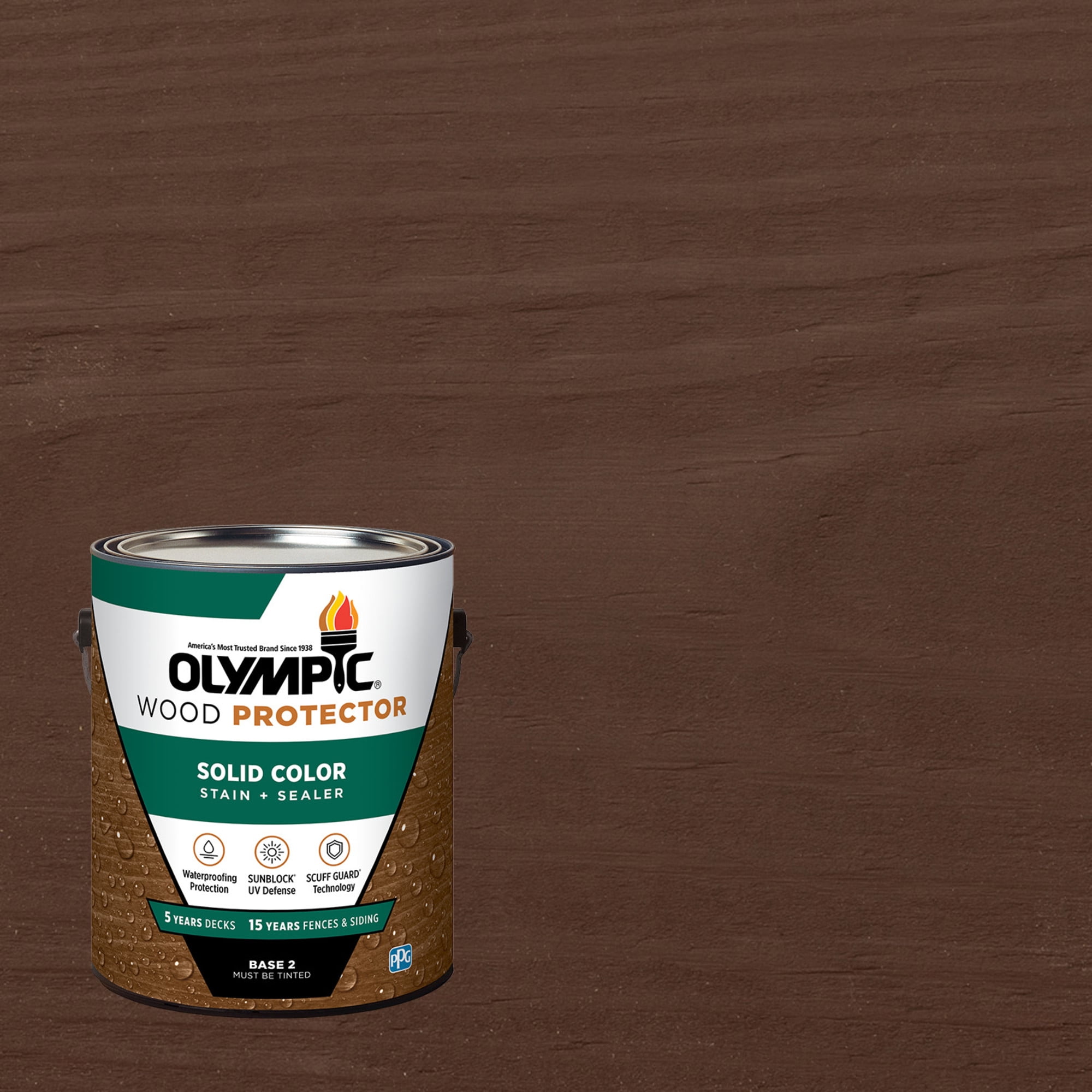 Olympic 1 Gallon SC-1044 Mahogany Exterior Solid Wood Protector Stain Plus Sealer in One