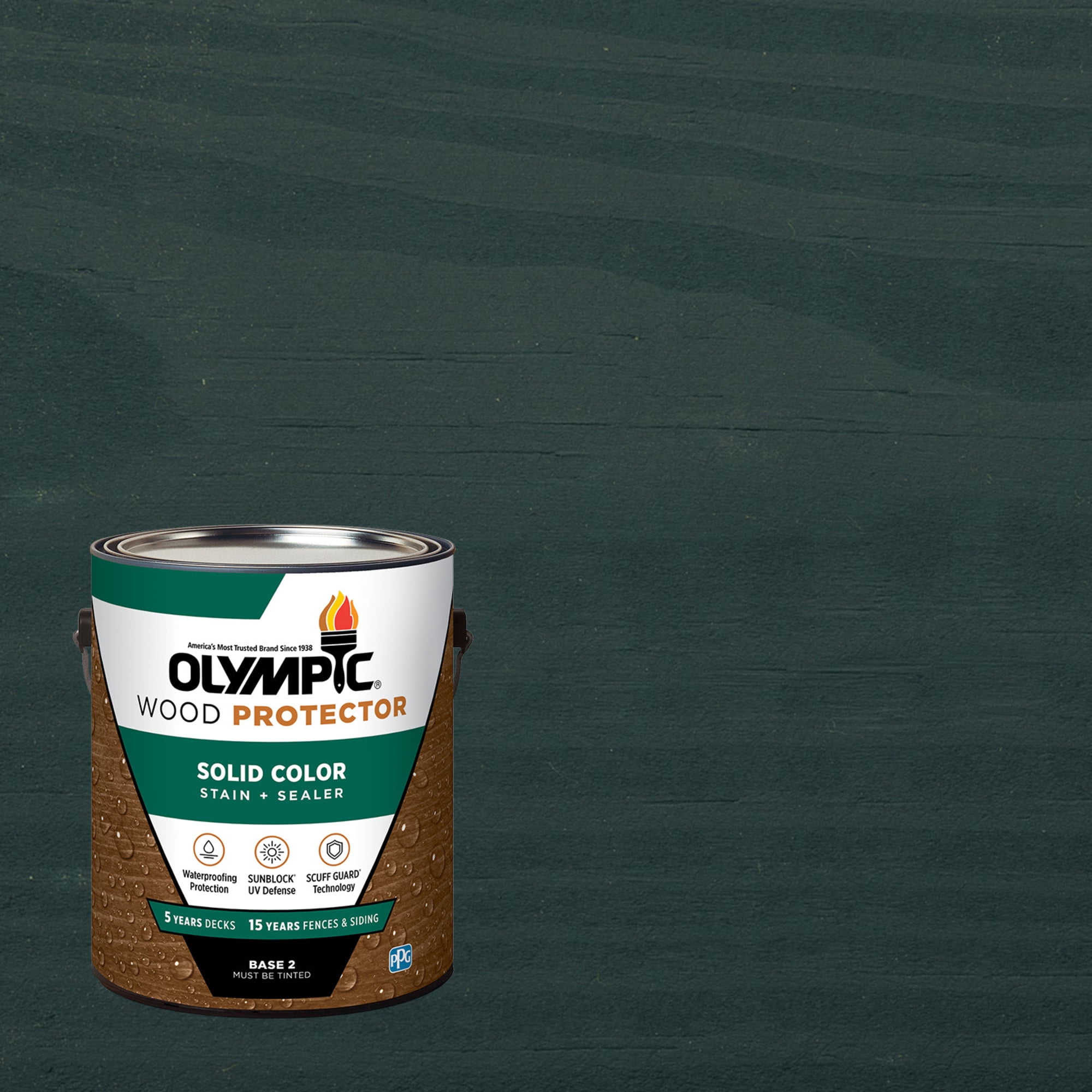 Olympic 1 Gallon SC-1045 Midnight Blue Exterior Solid Wood Protector Stain Plus Sealer in One