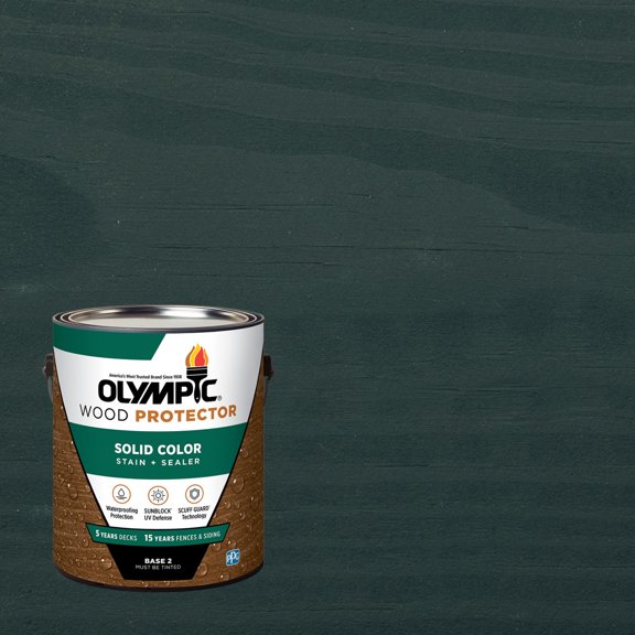 Olympic 1 Gallon SC-1045 Midnight Blue Exterior Solid Wood Protector Stain Plus Sealer in One