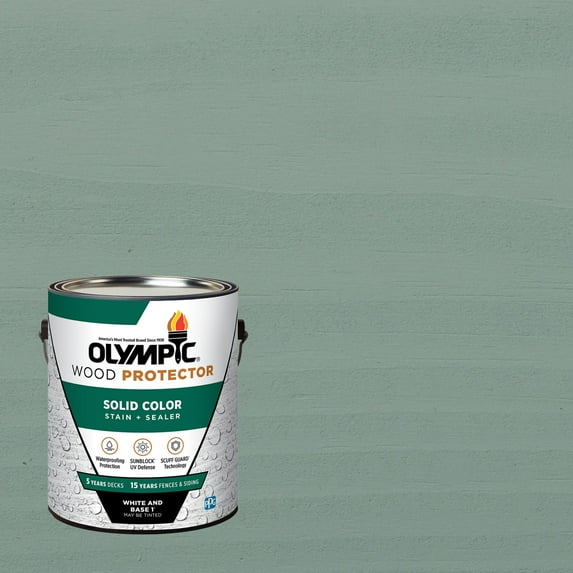 Olympic 1 Gallon SC-1054 Ocean Mist Exterior Solid Wood Protector Stain Plus Sealer in One