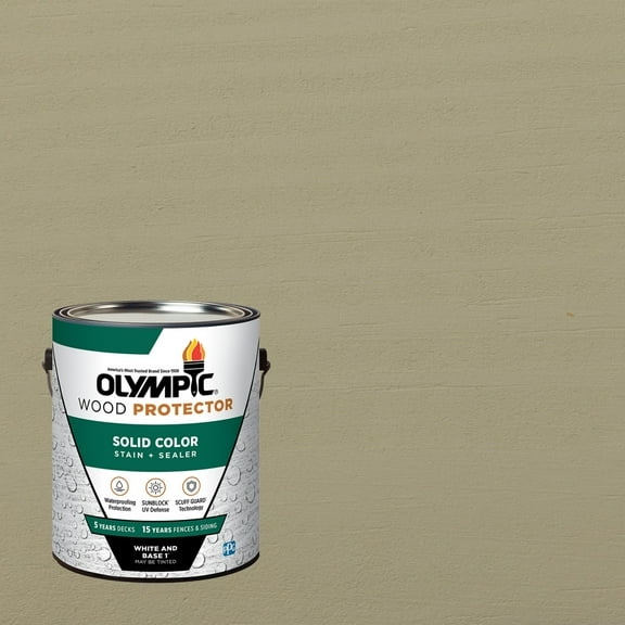 Olympic 1 Gallon SC-1071 Sandstone Exterior Solid Wood Protector Stain Plus Sealer in One