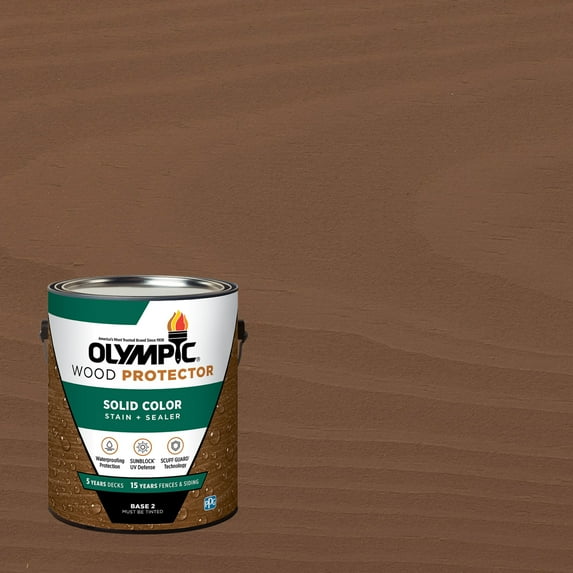 Olympic 1 Gallon SC-1089 Woodchuck Exterior Solid Wood Protector Stain Plus Sealer in One