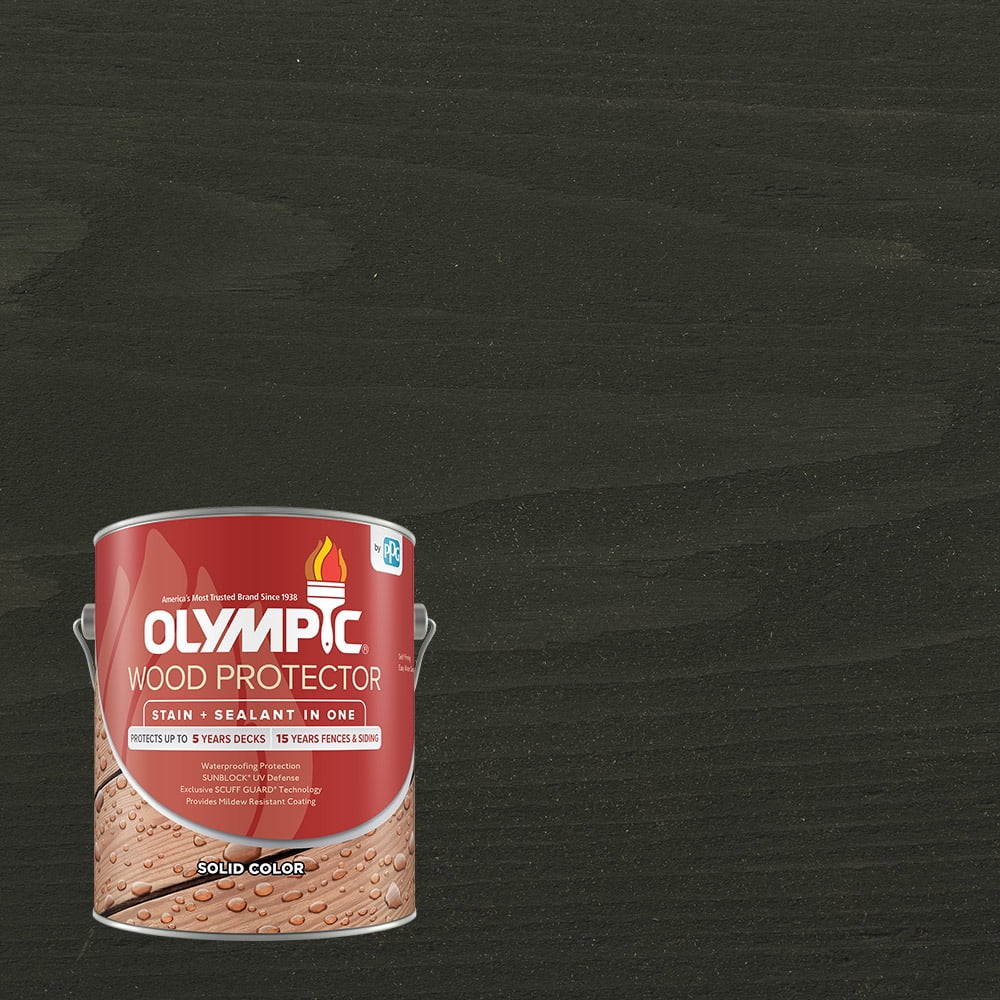 Olympic 1 gal. Deep Charcoal Exterior Solid Wood Protector Stain Plus