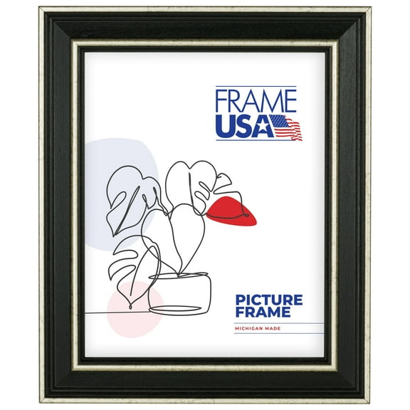 16x16 Picture Frame, Silver Olympic Style 78238101, 1.5 Inch Wood with Plexiglass, Wall Display