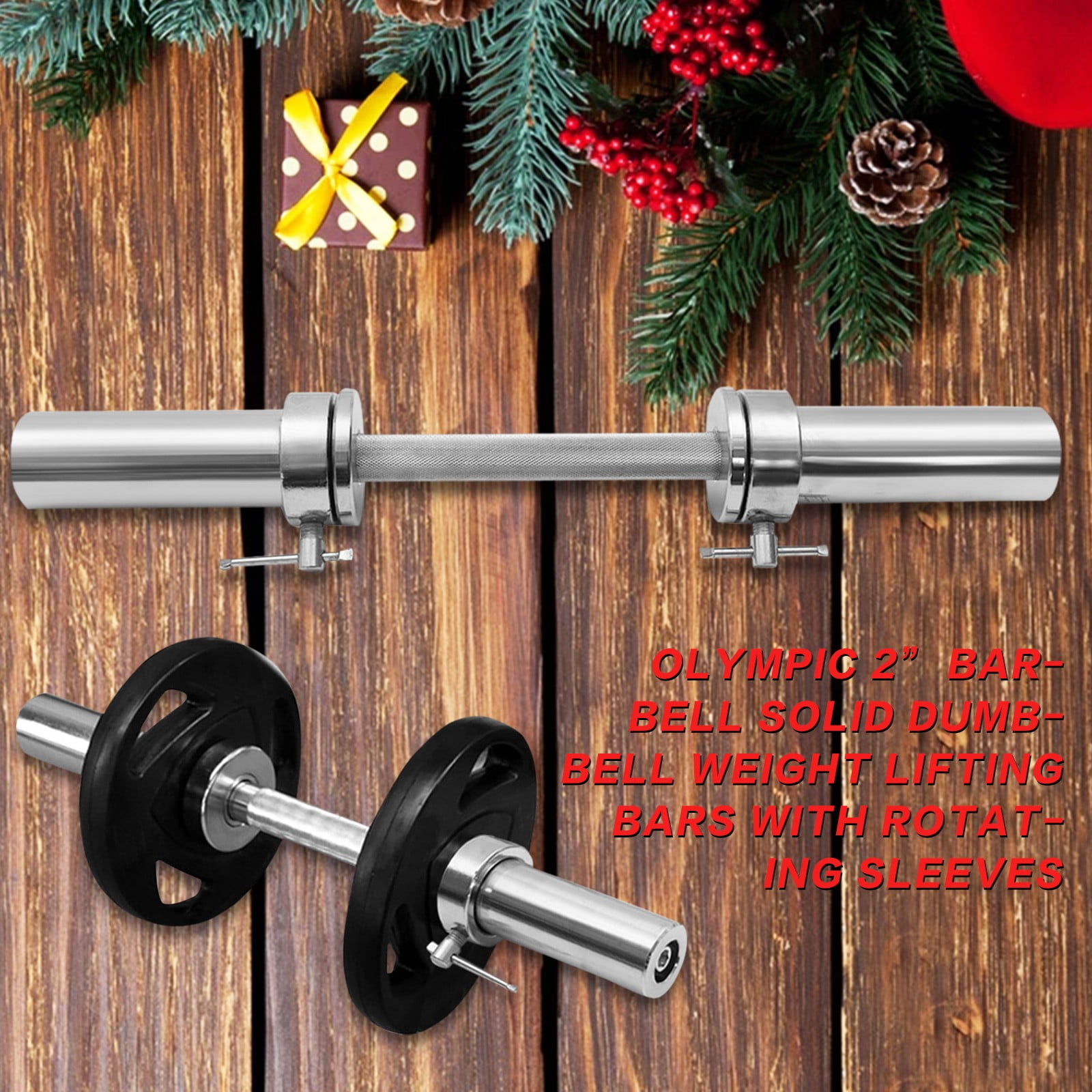 Olympic 2" Barbell Solid Dumbbell Weight Lifting Bars With Rotating