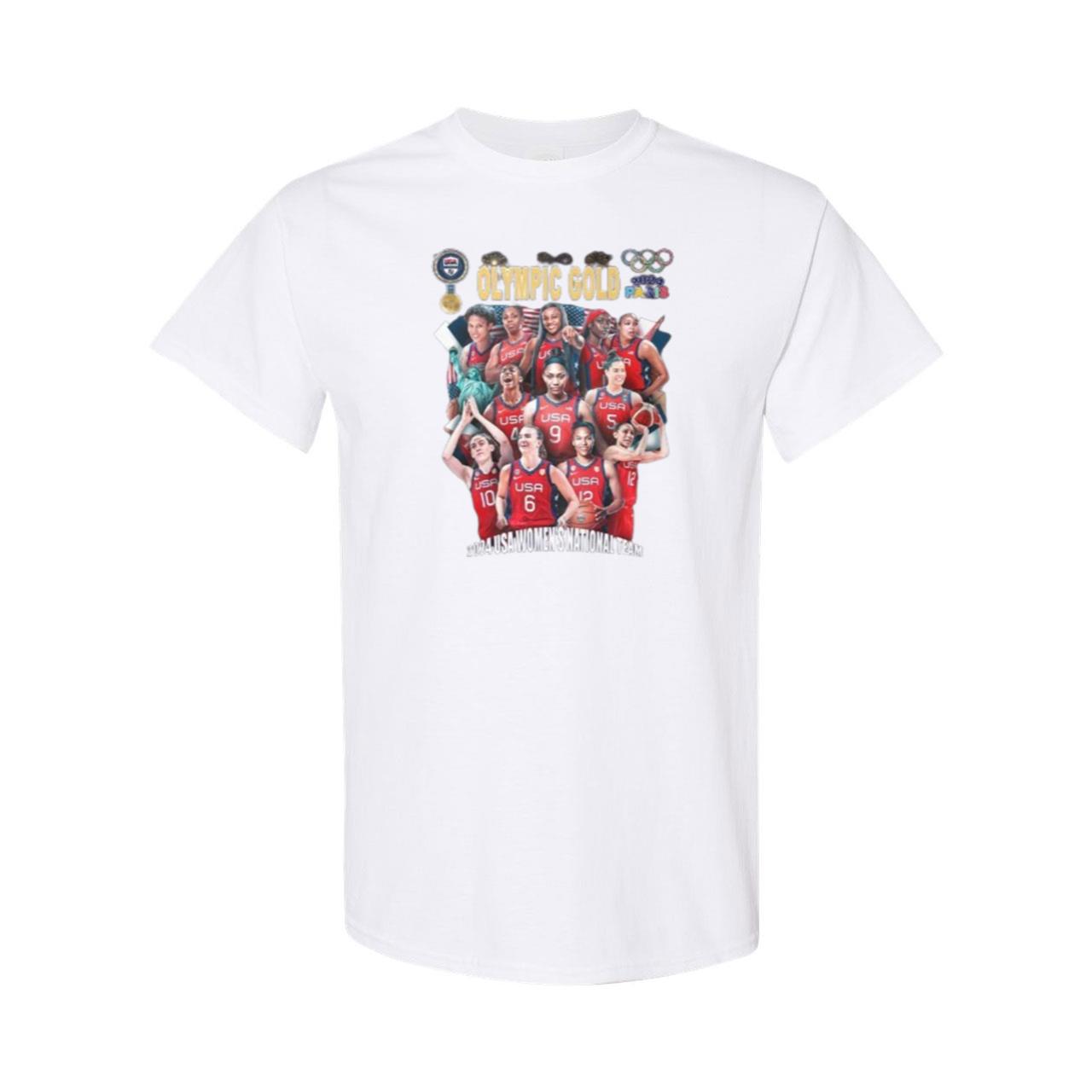 Olympic 2024 USA Team Women Basketball Gold Medal TShirt