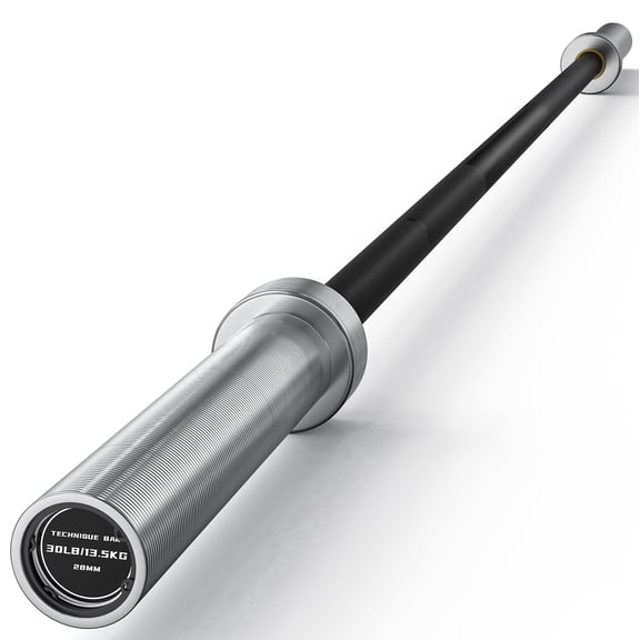 ROALW 6FT Olympic Barbell, 700LB Capacity 2-Inch Olympic Weight Bar, Fits 2-Inch Plates, Black and Silver