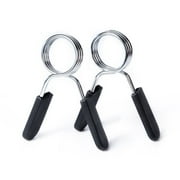 Olympic Barbell Clamps,2-Inch Spring Clip Collars with Easy Plastic Handle - a Pair Weightlifting Accessory for Barbell & Dumbbell Handle Locking Clip Clamps