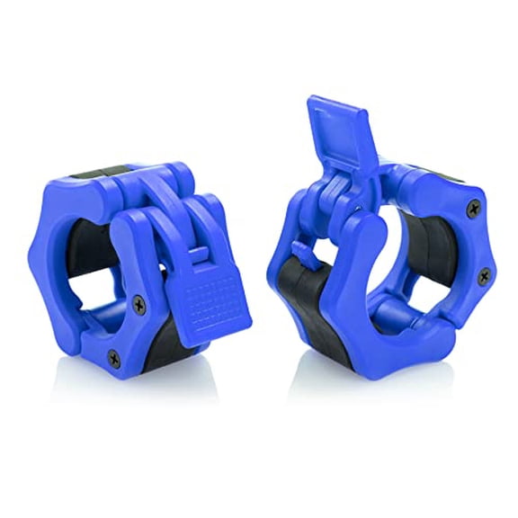 Olympic Barbell Clamps Collars Quick Release Pair Weight Clips for 2 inch Barbell BLUE