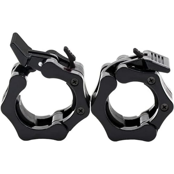 Olympic Barbell Clamps Collars Quick Release Pair Weight Clips for 2 inch Barbell Black