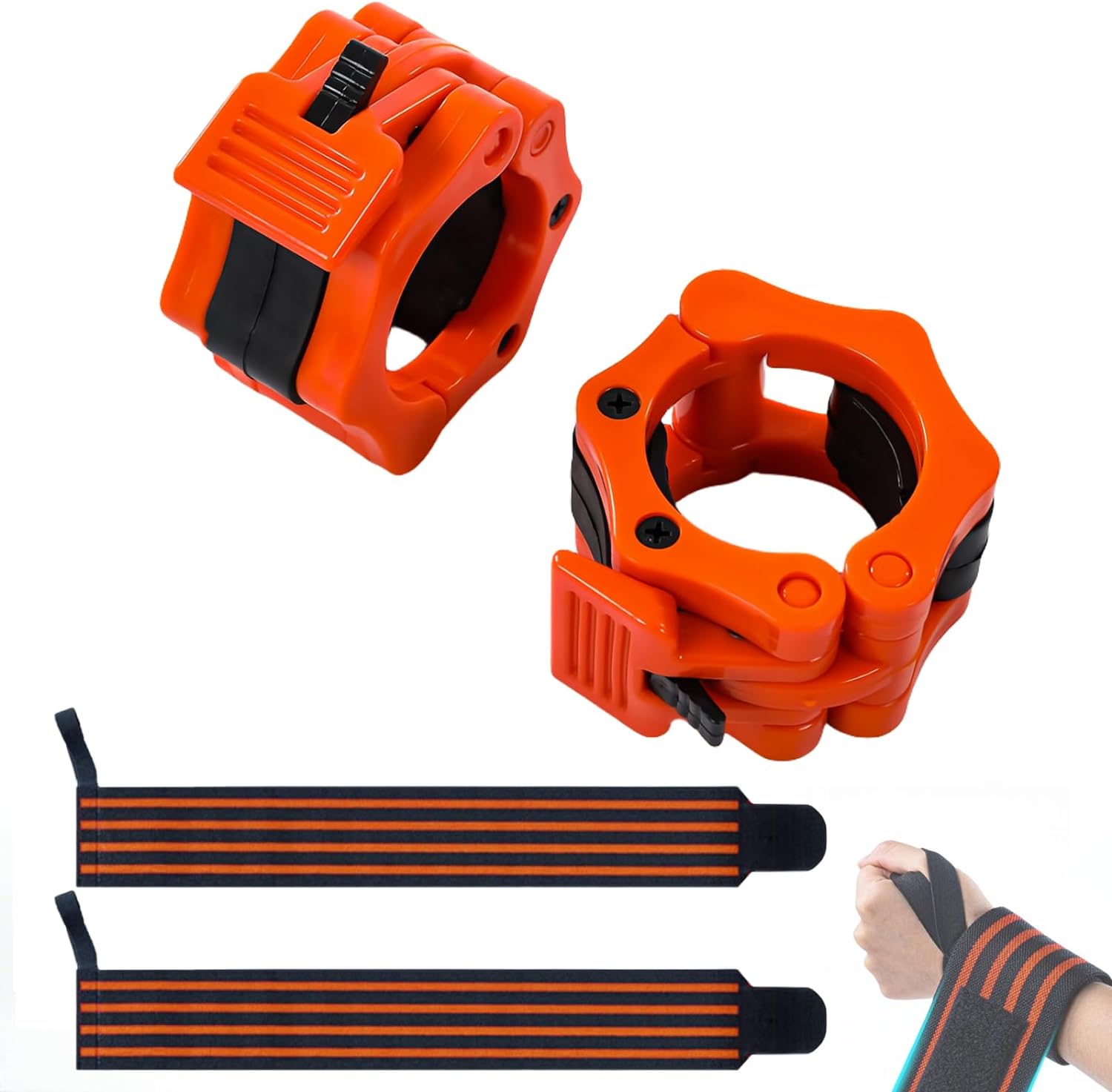 Olympic Barbell Clamps, Weight Lifting Bar Clips, Quick Release Barbell