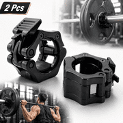 Olympic Barbell Clips - 1 Inch Pair - Quick Release Barbell Collar Non Slip Locking Weight Clips - Barbell Clamps for Weightlifting Bar & Olympic Weight Bar, Black