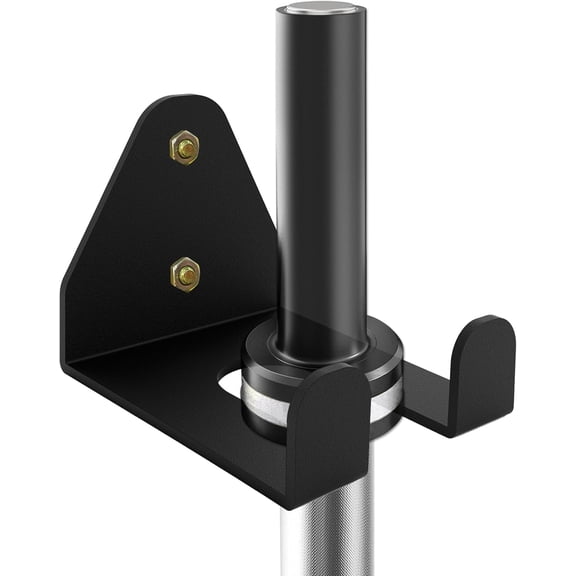 Olympic Barbell Hanger,Garage Gym Bar Wall Rack,Vertical Barbell Mount Rack,Single Barbell Holder Wall Mount,Space Saving Commercial or Home Gym Accessory,Holds 33mm Bar (1 hook black)