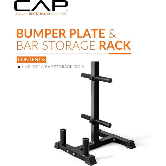 Olympic Bumper Plate Tree Rack with 4 Weight Plate Posts and 2 Barbell Storage Holders | Multiple Colors