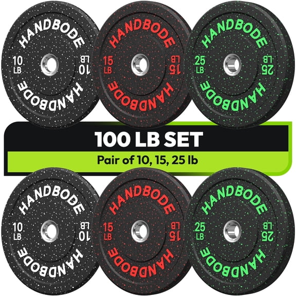 Olympic Bumper Plates 2-Inch High Bounce, Weight Plate Set 45/100/160/190/260/300lb, Durable Rubber Gym Plates for Home Strength Training, Black