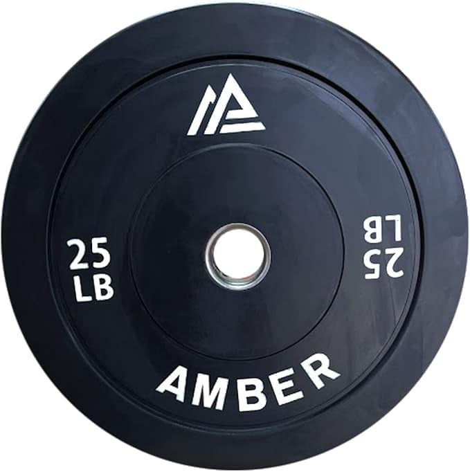 Bumper Plates: 2-Inch Stainless Steel Hub, Durable Rubber Weight Plates - Perfect for Cross-Training, Weightlifting, and Gym Fitness - 25lb Pair