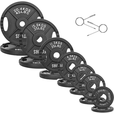 2-Inch Olympic Cast Iron Weight Plates - Multiple Sizes For Strength Training & Home Gym