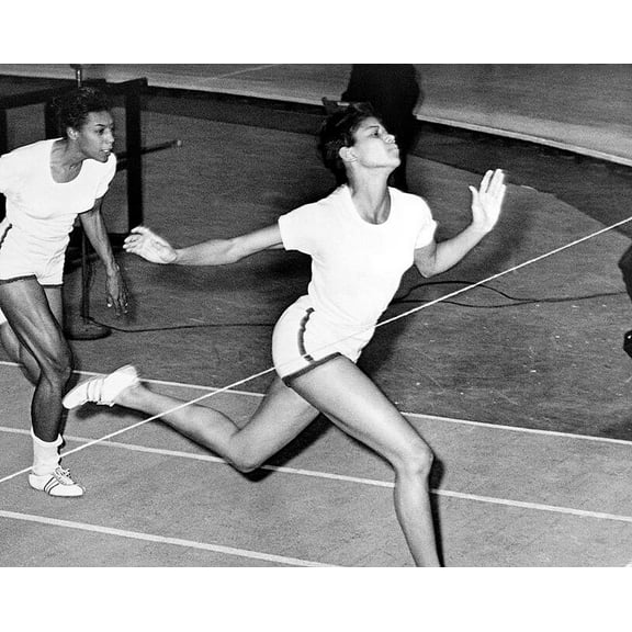 Olympic Champion Wilma Rudolph at Finish Line Style - A - 12x18 Inch Laminated Aviation Poster - Stunning Detail and Bold Colors