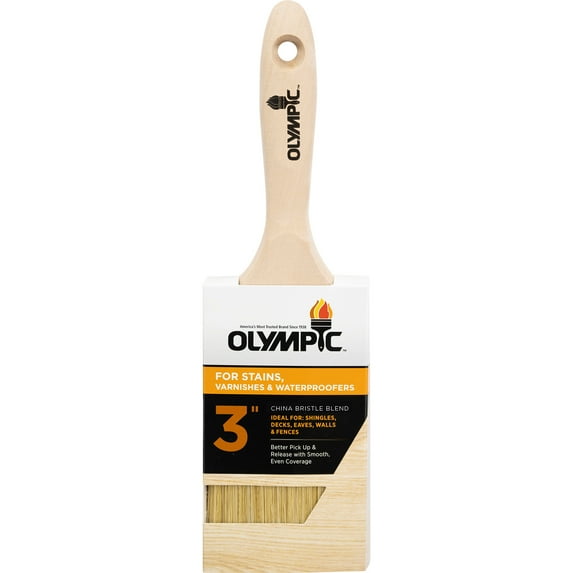 Olympic China Bristle Blend Deck Brush for All Stain Types, 3 inch
