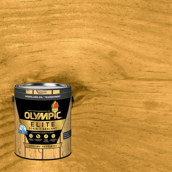 Olympic Elite 1 Gallon Natural Woodland Oil Transparent Stain and Sealer in One Low VOC