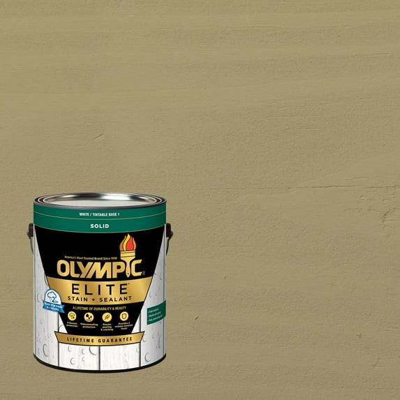 Olympic Elite 1 Gallon SC-1006 Autumn Sand Solid Advanced Exterior Stain and Sealer in One