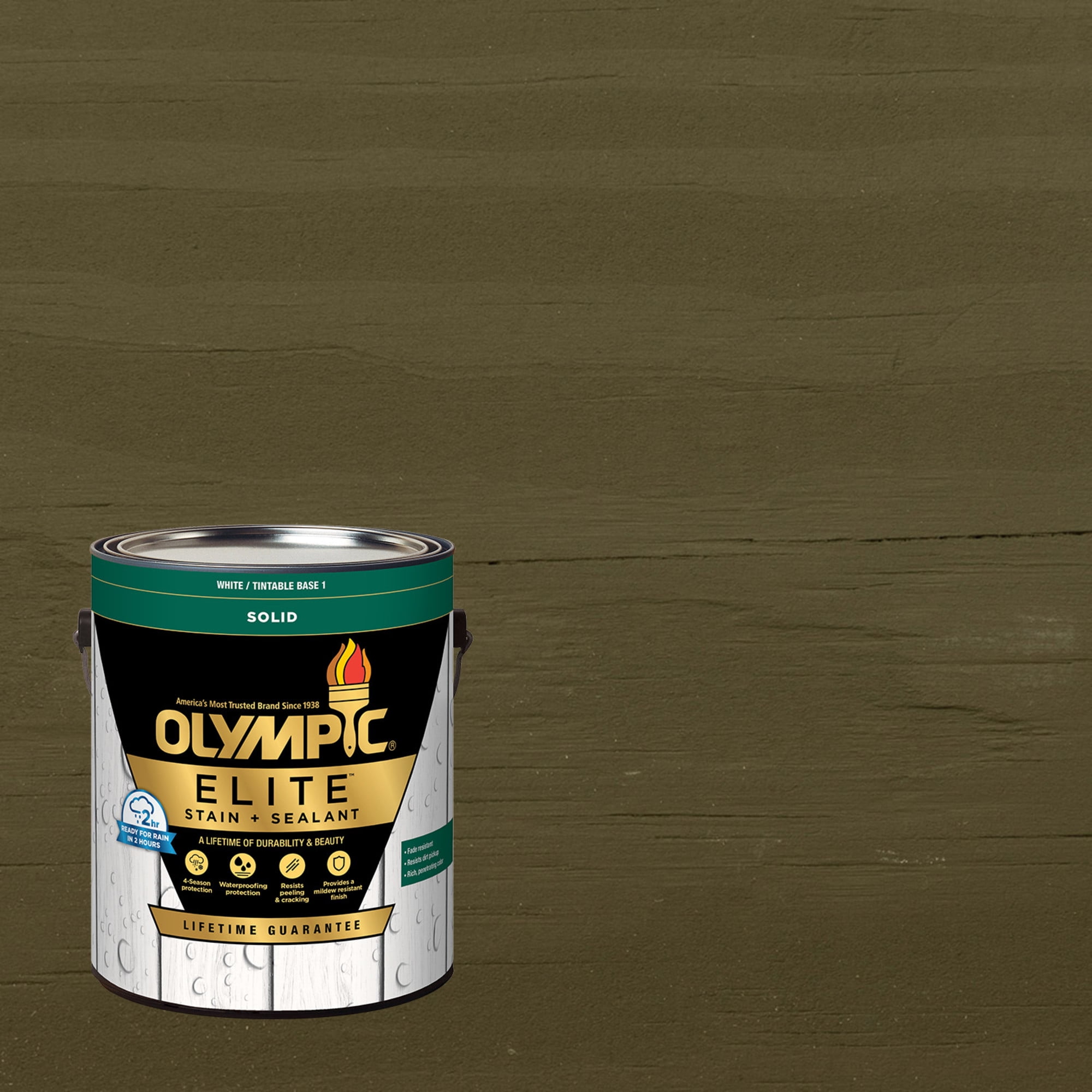 Olympic Elite 1 Gallon SC-1008 Bayberry Solid Advanced Exterior Stain and Sealer in One