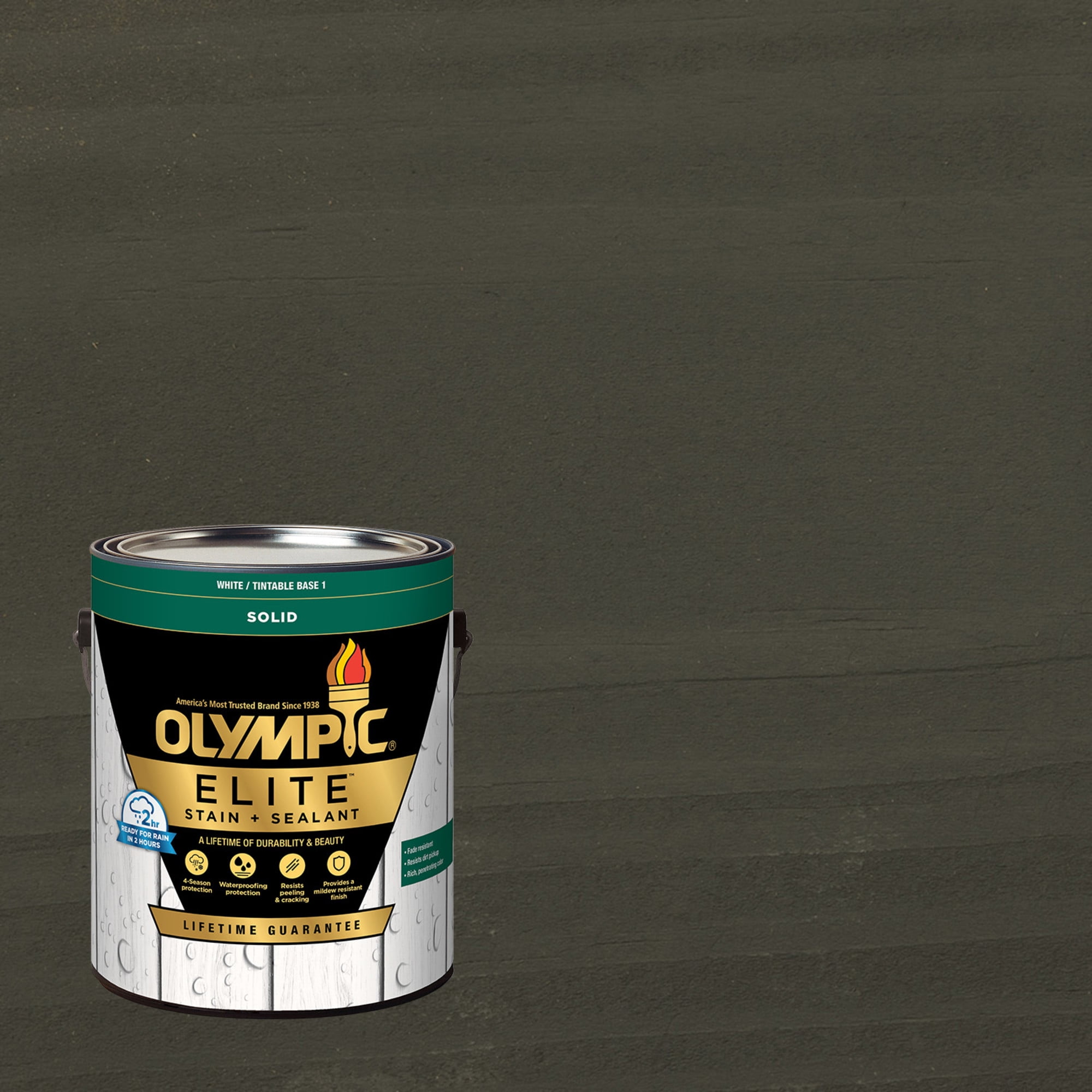 Olympic Elite 1 Gallon SC-1021 Corundum Solid Advanced Exterior Stain and Sealer in One