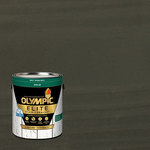 Olympic Elite 1 Gallon SC-1021 Corundum Solid Advanced Exterior Stain and Sealer in One