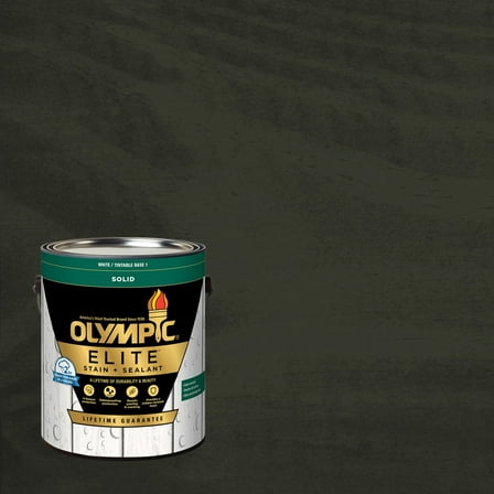 Olympic Elite 1 Gallon SC-1026 Deep Charcoal Solid Advanced Exterior Stain and Sealer in One