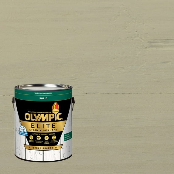 Olympic Elite 1 Gallon SC-1032 Fog Solid Advanced Exterior Stain and Sealer in One