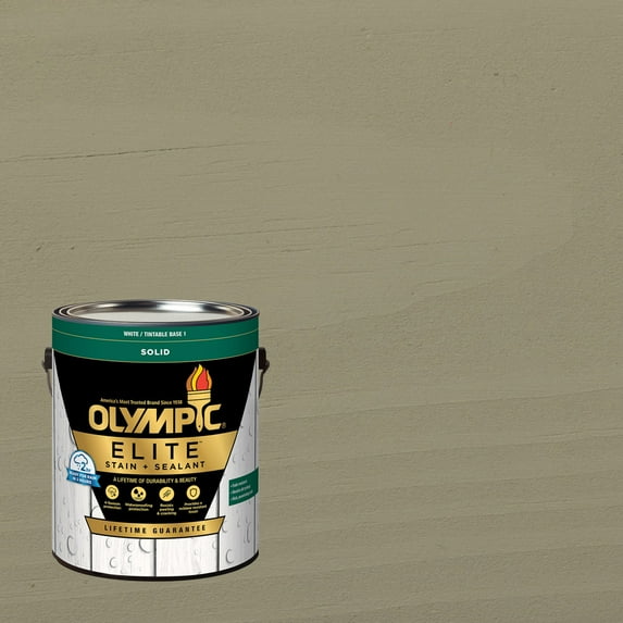 Olympic Elite 1 Gallon SC-1040 Heritage Gray Solid Advanced Exterior Stain and Sealer in One