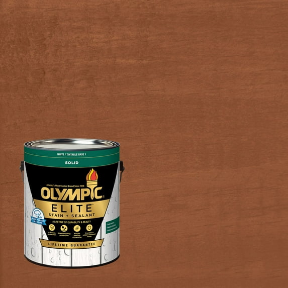 Olympic Elite 1 Gallon SC-1061 Pine Pods Solid Advanced Exterior Stain and Sealer in One