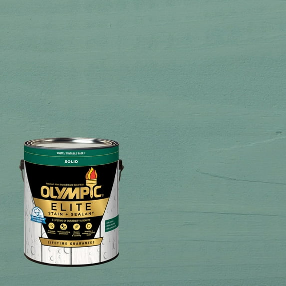 Olympic Elite 1 Gallon SC-1074 Shipmate Blue Solid Advanced Exterior Stain and Sealer in One