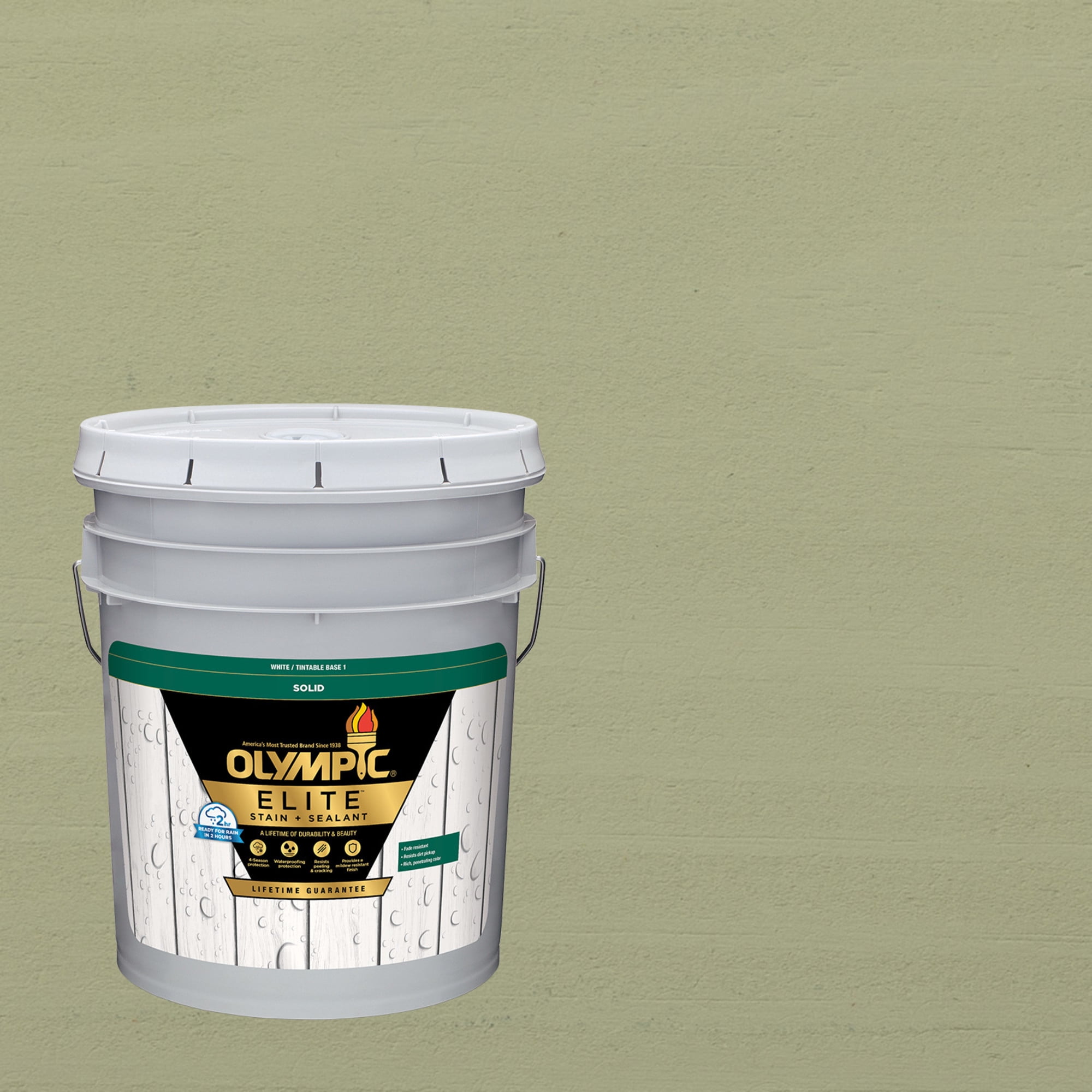 Olympic Elite 5 Gallons SC-1001 Aluminum Solid Advanced Exterior Stain and Sealer in One