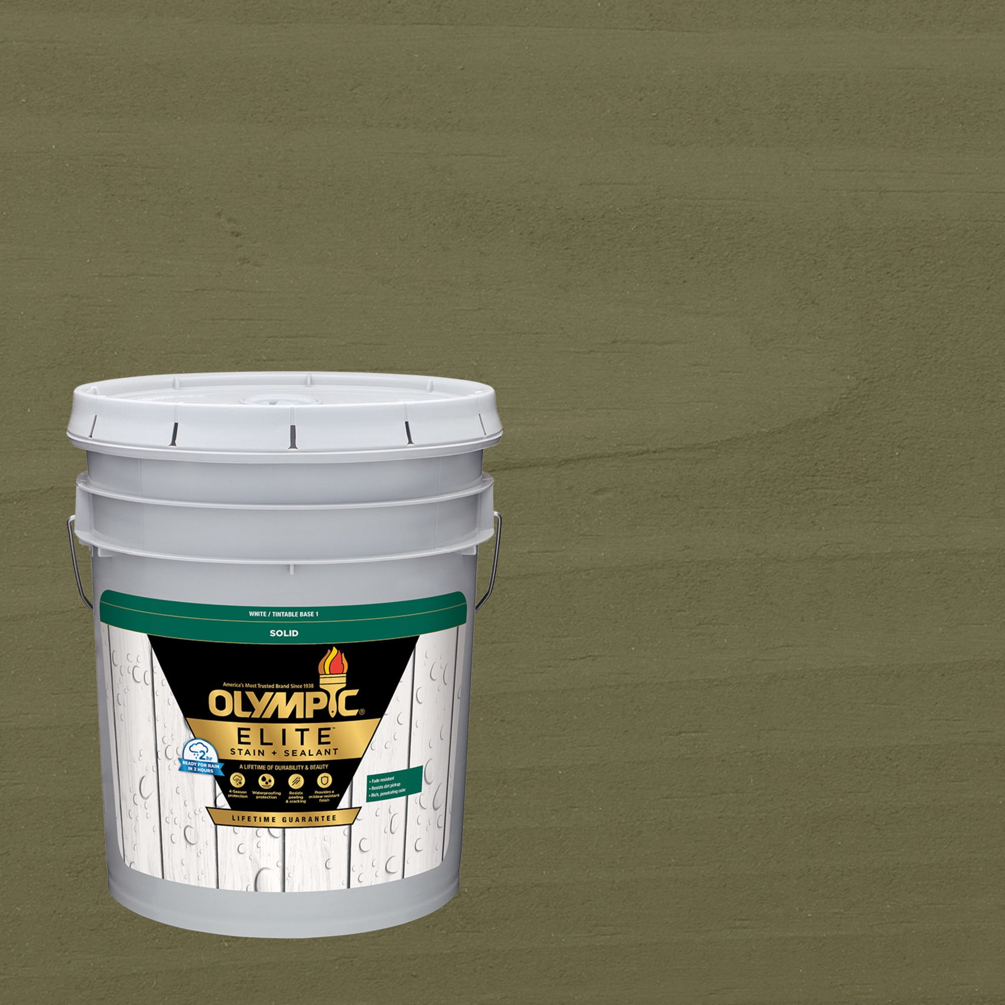 Olympic Elite 5 Gallons SC-1005 Autumn Gray Solid Advanced Exterior Stain and Sealer in One