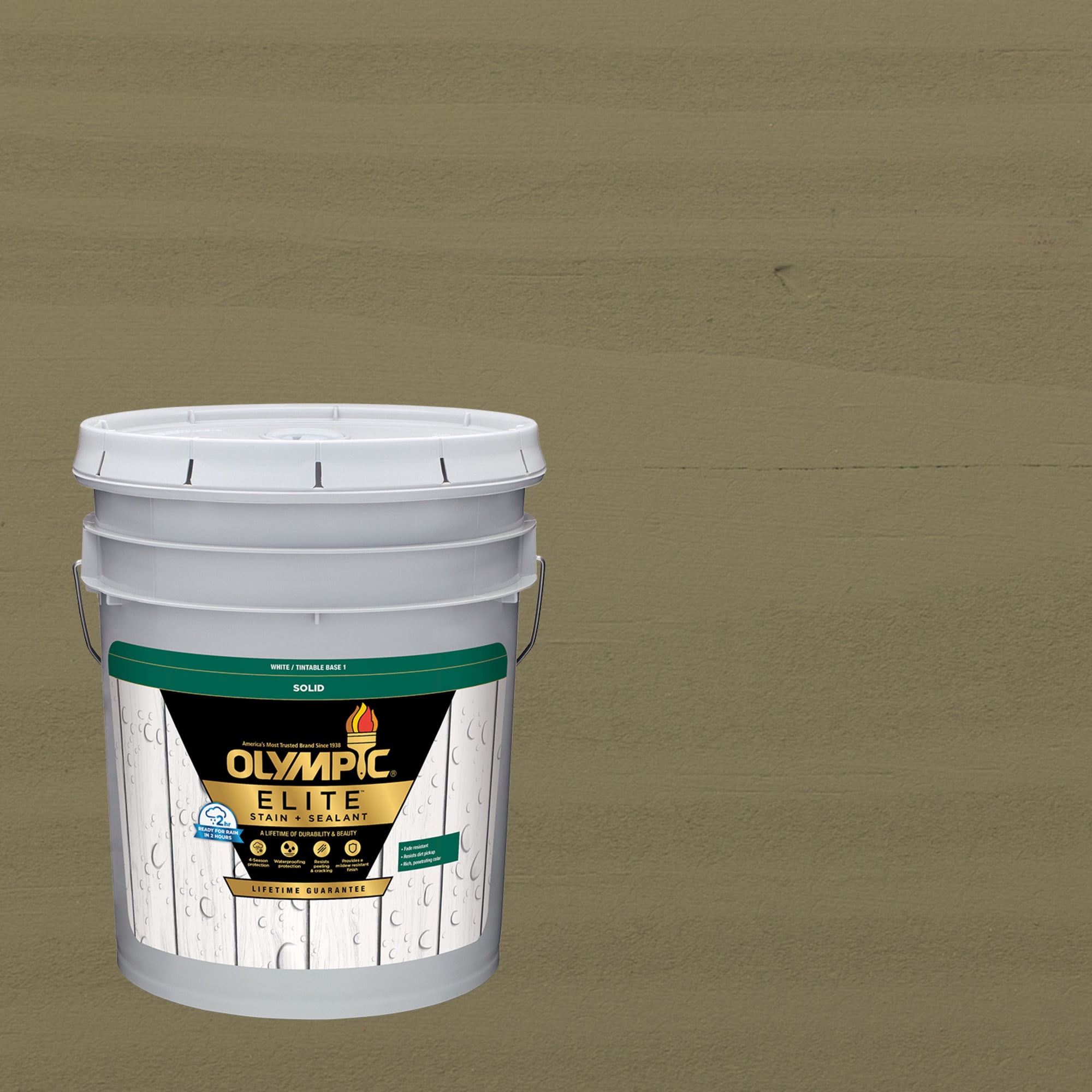 Olympic Elite 5 Gallons SC-1027 Drift Solid Advanced Exterior Stain and Sealer in One