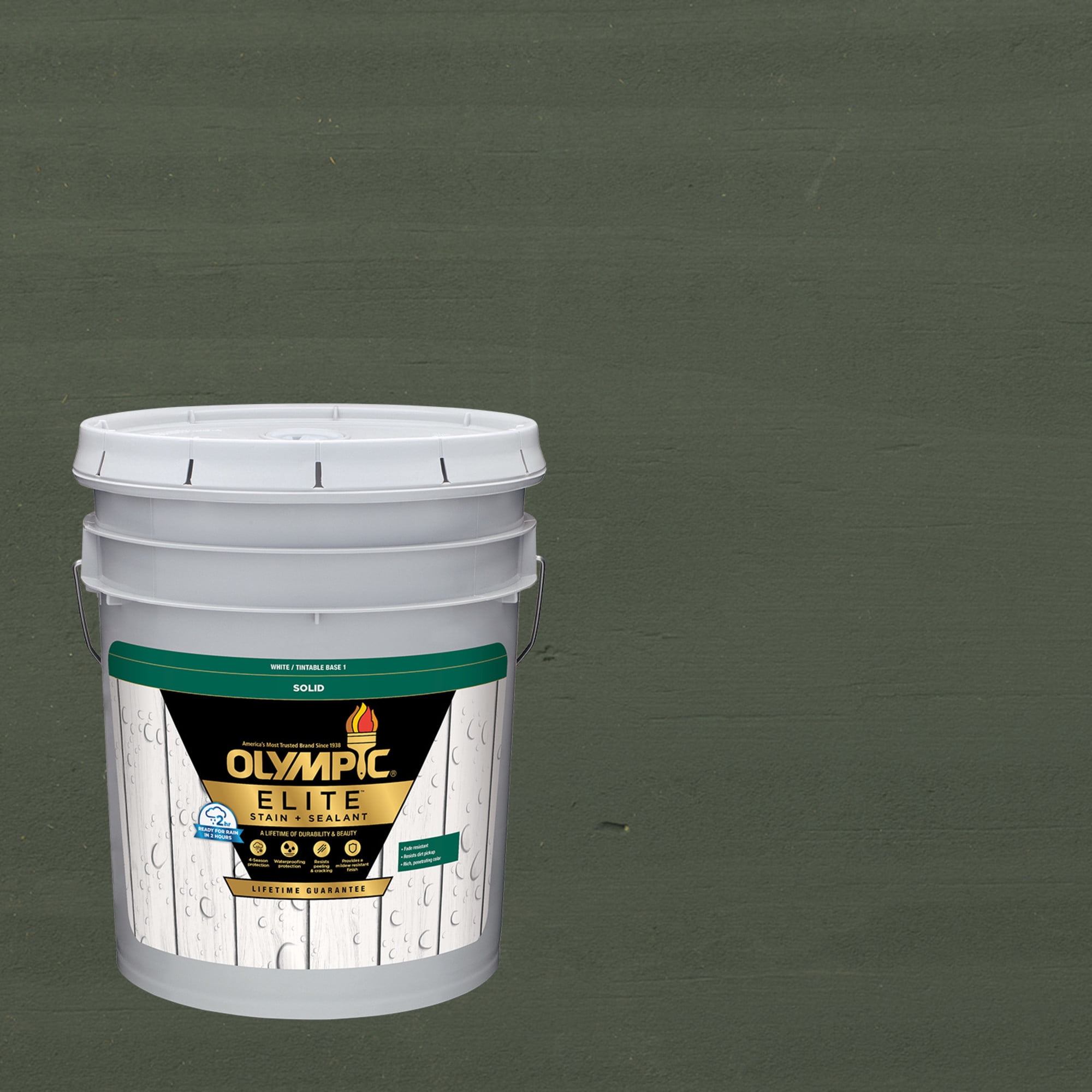 Olympic Elite 5 Gallons SC-1039 Heritage Blue Solid Advanced Exterior Stain and Sealer in One