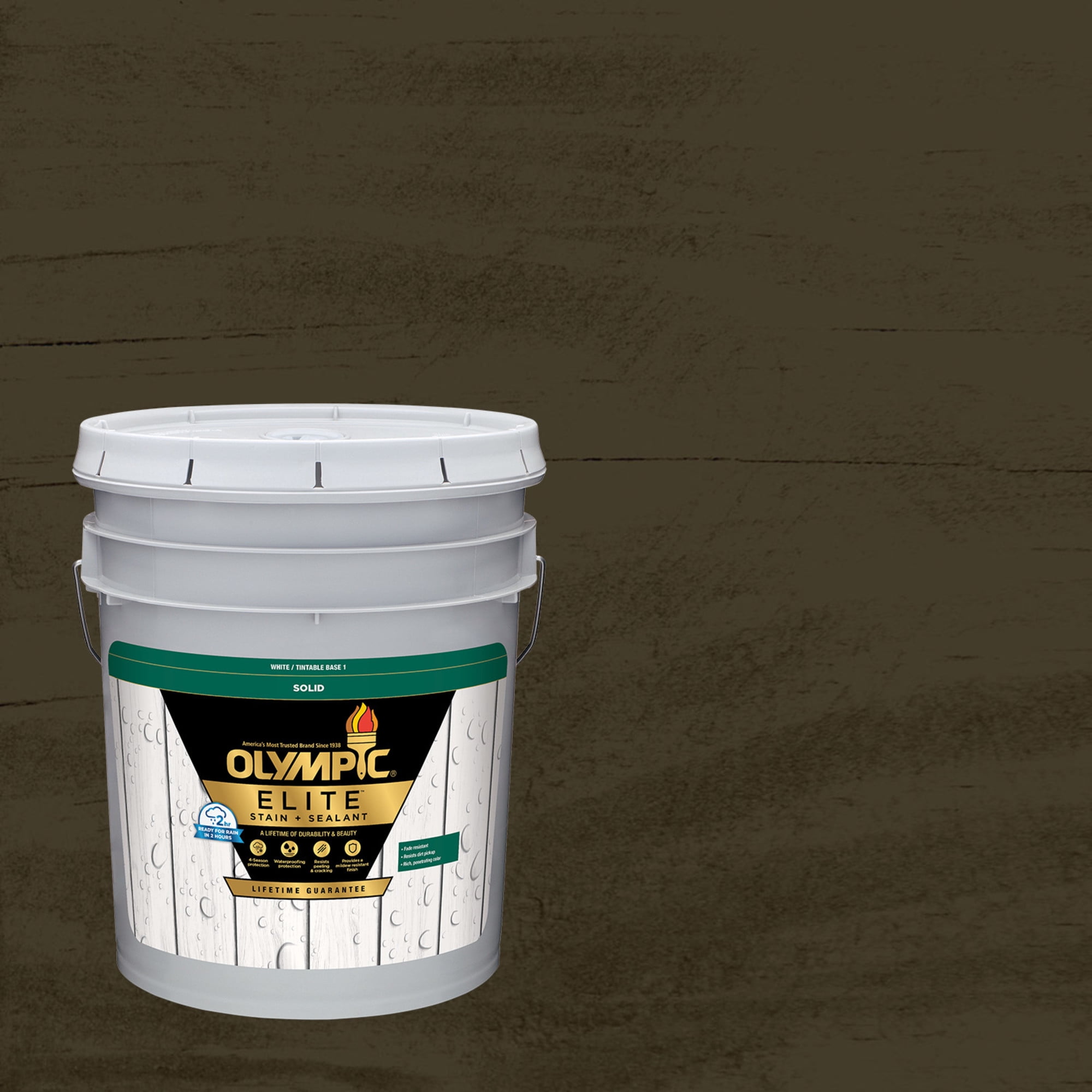 Olympic Elite 5 Gallons SC-1046 Mink Solid Advanced Exterior Stain and Sealer in One
