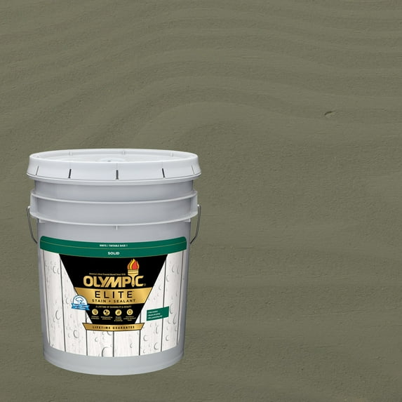 Olympic Elite 5 Gallons SC-1060 Phoenix Fossil Solid Advanced Exterior Stain and Sealer in One